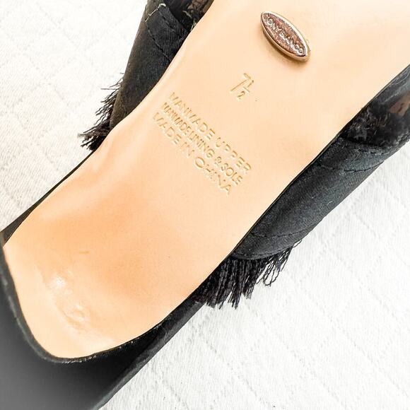 Tony Bianco Black Marley Fringe Hem Criss Cross Heeled Mule Size 7.5 - Picture 4 of 6